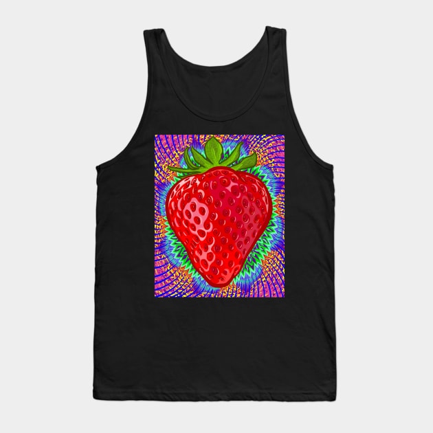 Psychedelic Strawberry Tank Top by doubletony